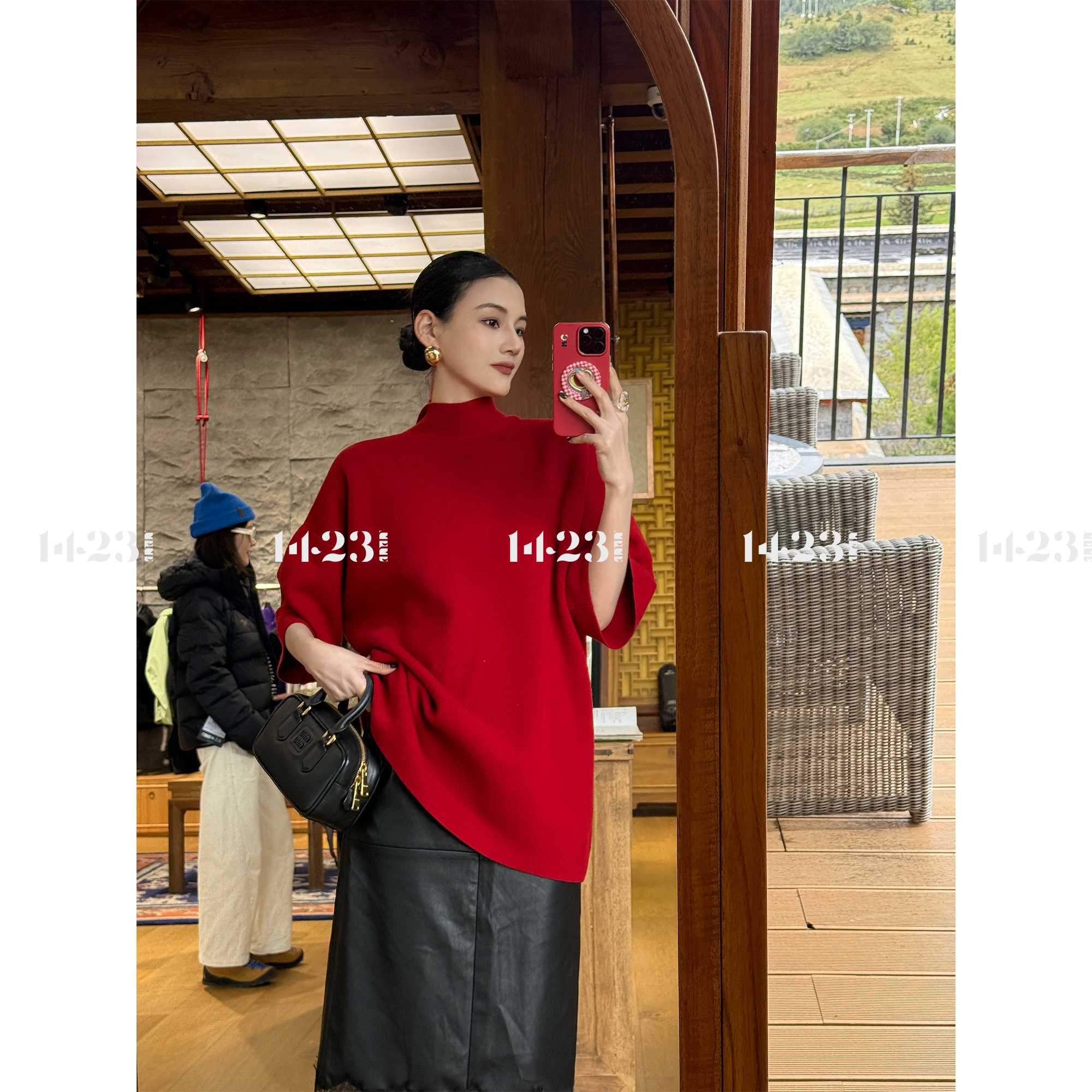 1423 【暖暖秋意】慵懒风100绵羊毛飘带设计轻奢时尚百搭针织毛衣