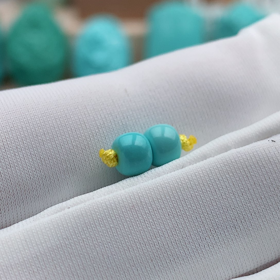 绿松石珠宝奇石未镶嵌5mm
