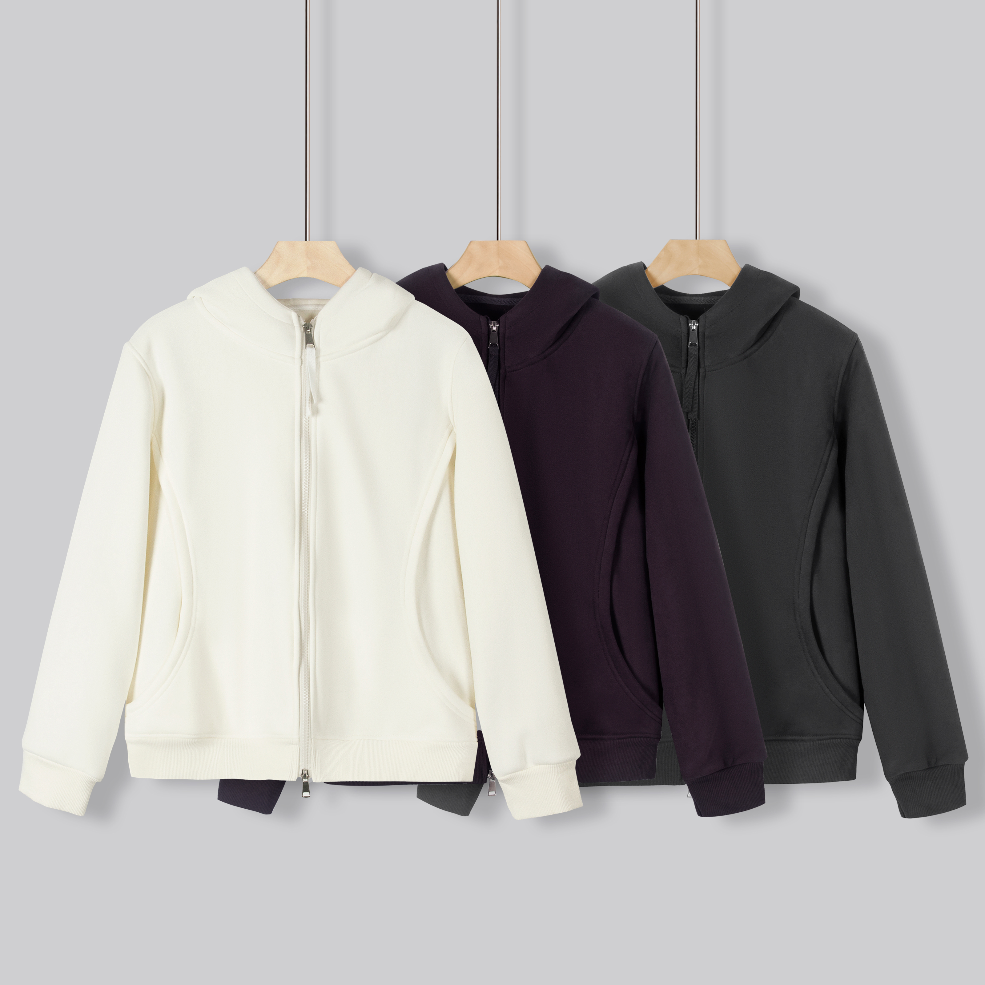 华棉420克奥粒绒【冬款女款】正肩连帽卫衣5080J