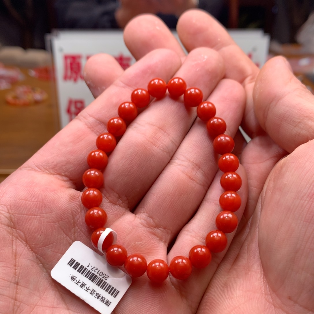 南红玛瑙单圈未镶嵌7mm➕东山锦红
