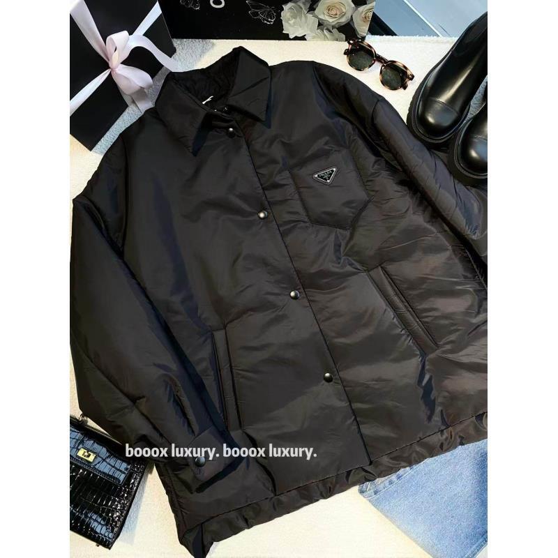 95新 Prada/普拉达  rc0096 再生锦纶 24ss黑色三角标外套 42码