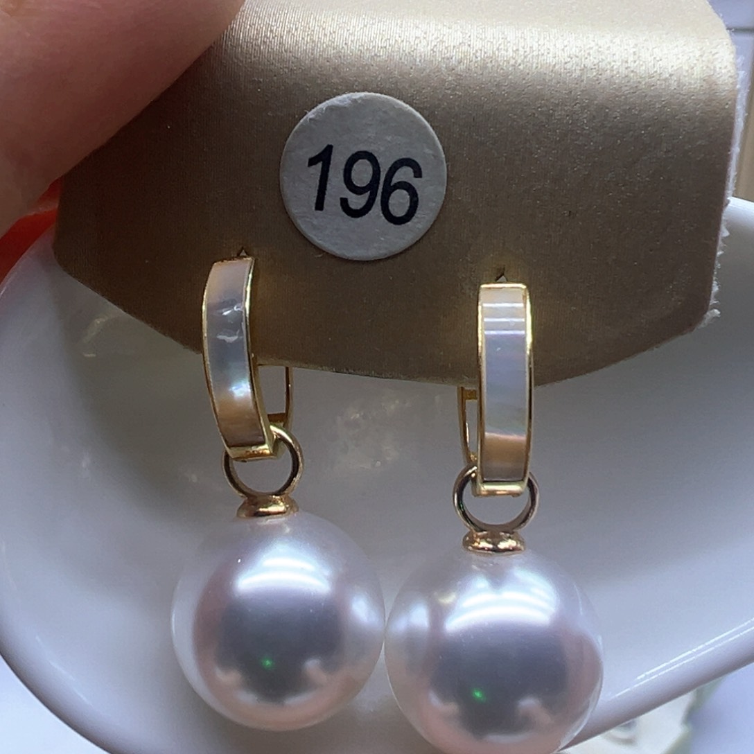 银S925镶嵌淡水珍珠耳饰