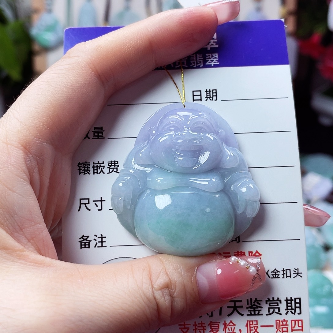 翡翠未镶嵌颈饰佛公08