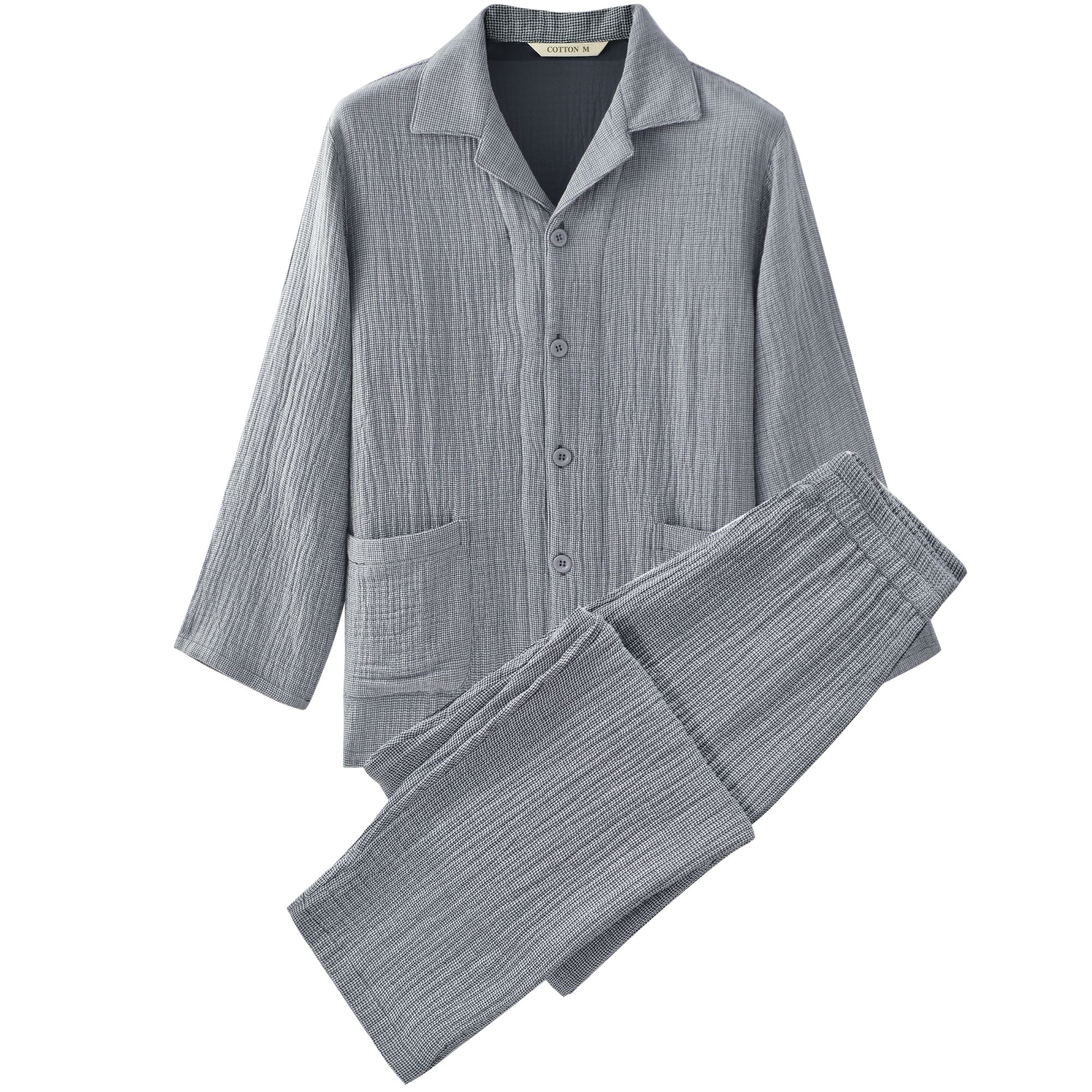 【男款棉花糖四层纱】2025秋冬爆款全棉纯棉睡衣家居服100%全棉A类