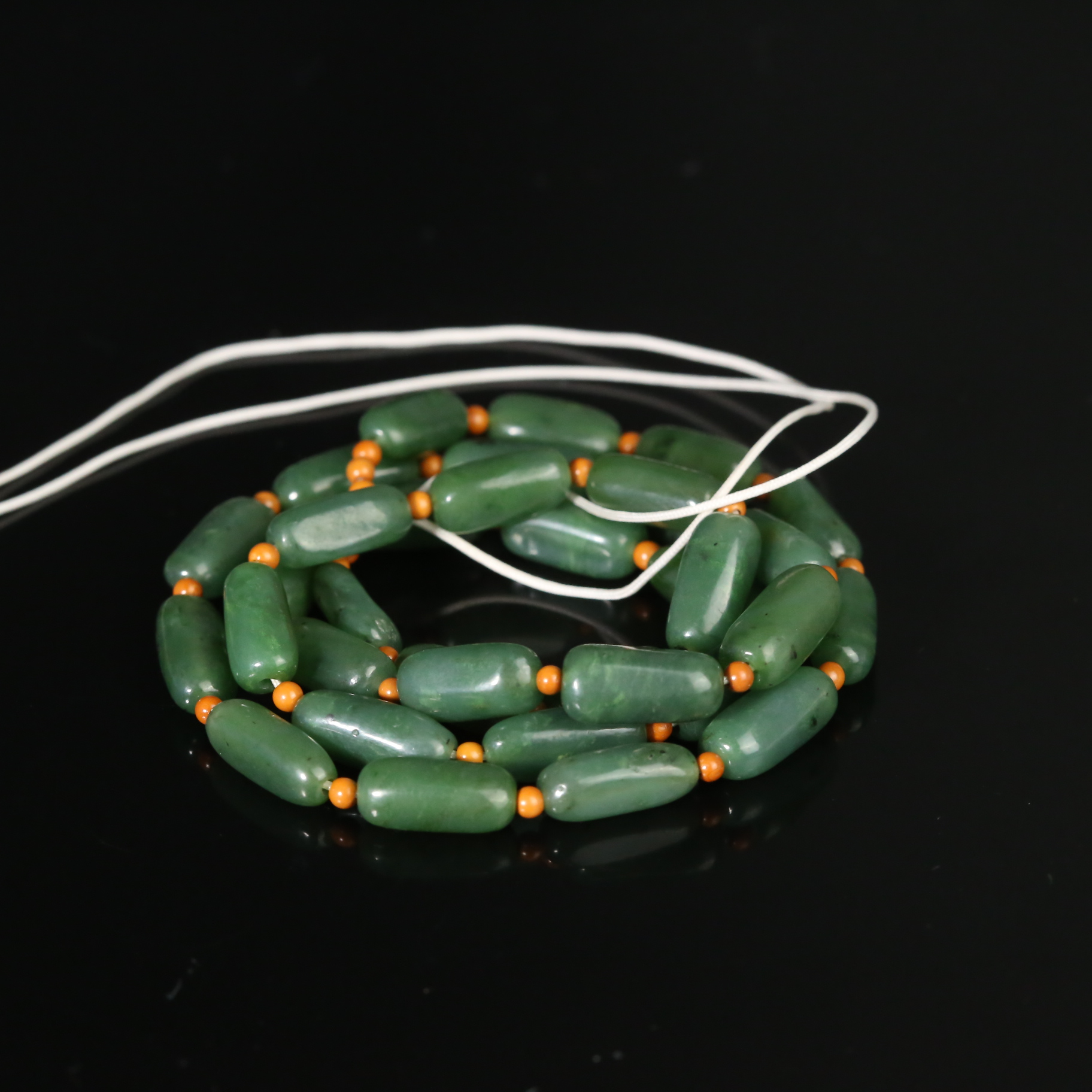 二十世纪和田碧玉随型项链ACZL25102104{华豫之门}（多样性）