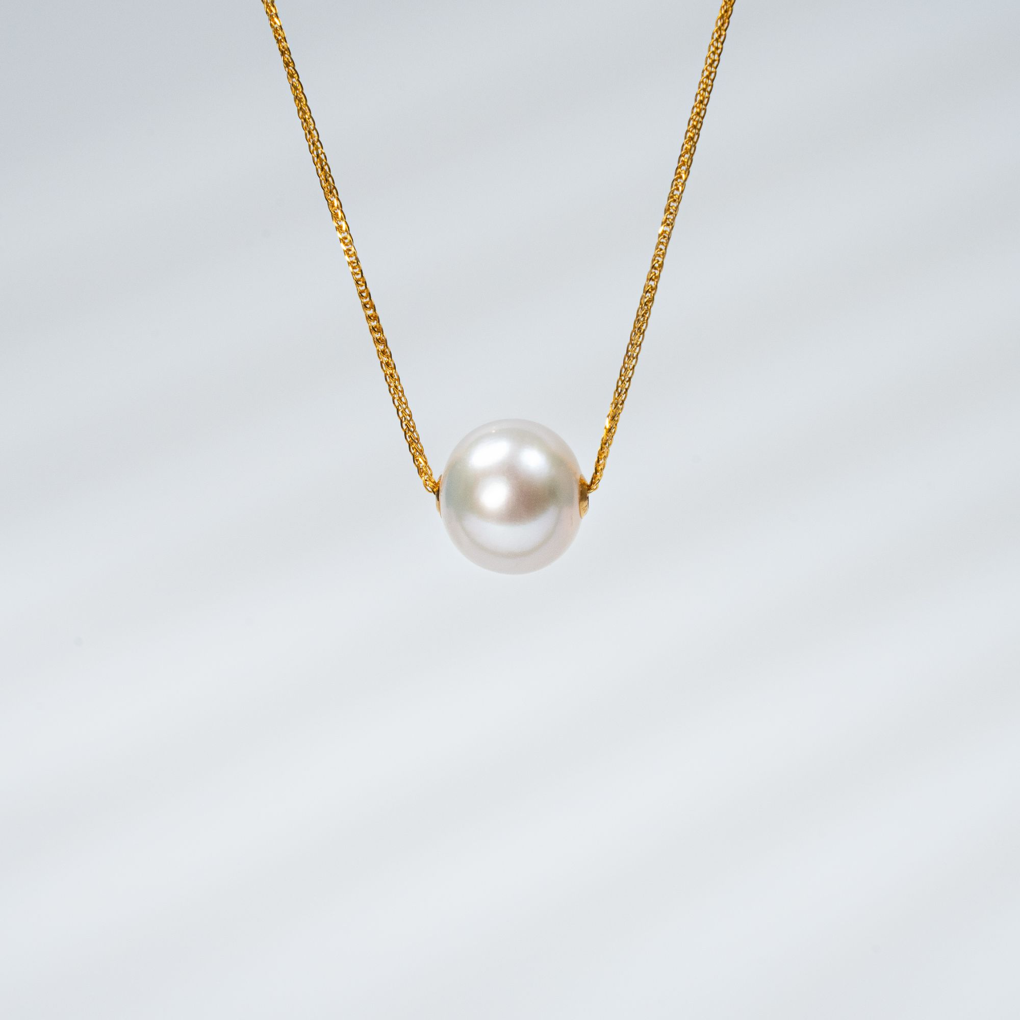 S925银/淡水珍珠/白珠吊坠肖邦链k金贴片