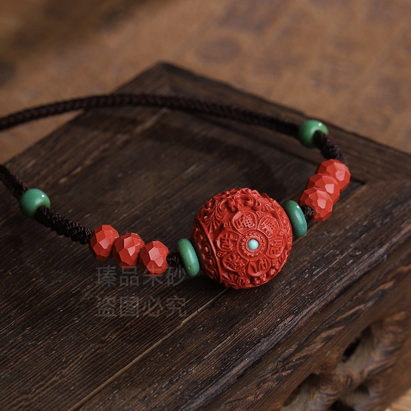 含辰砂工艺品高纯度红砂【六字锁骨链】