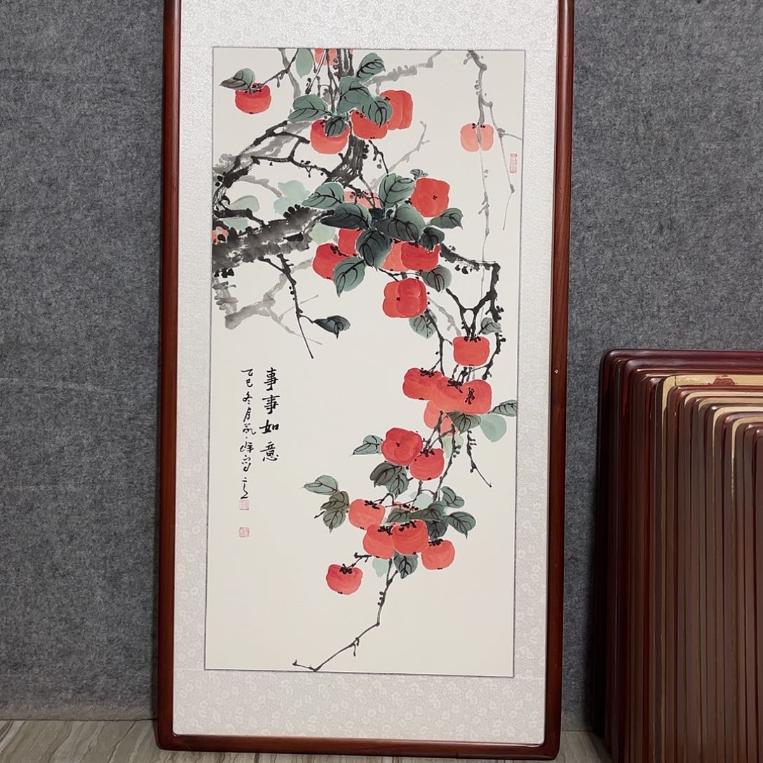 国画书画作品带框123×63