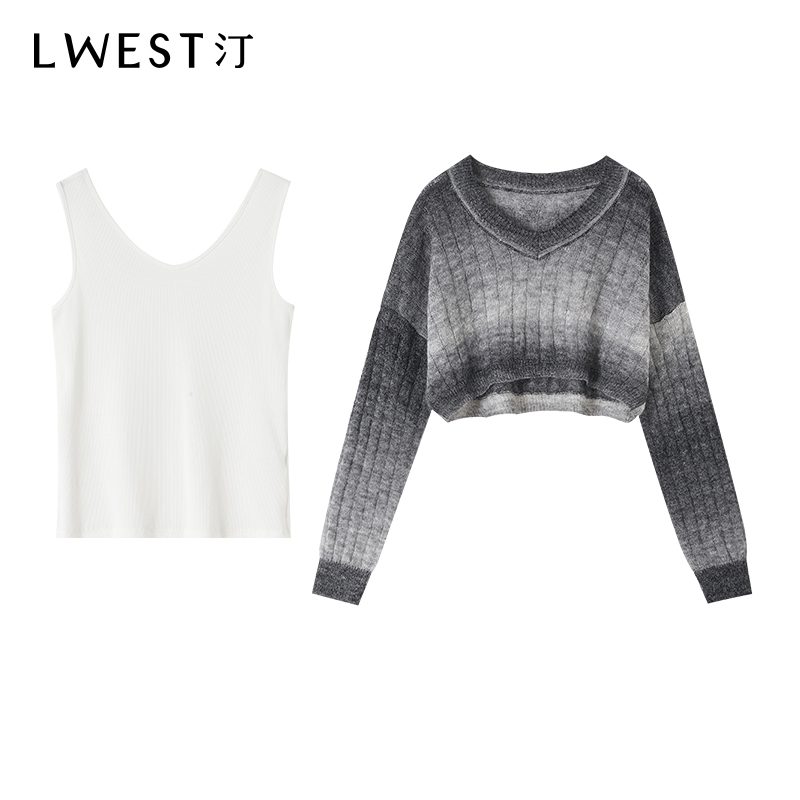 【备用链接】朗文斯汀吊带渐变针织衫两件套DZMG4509C09246