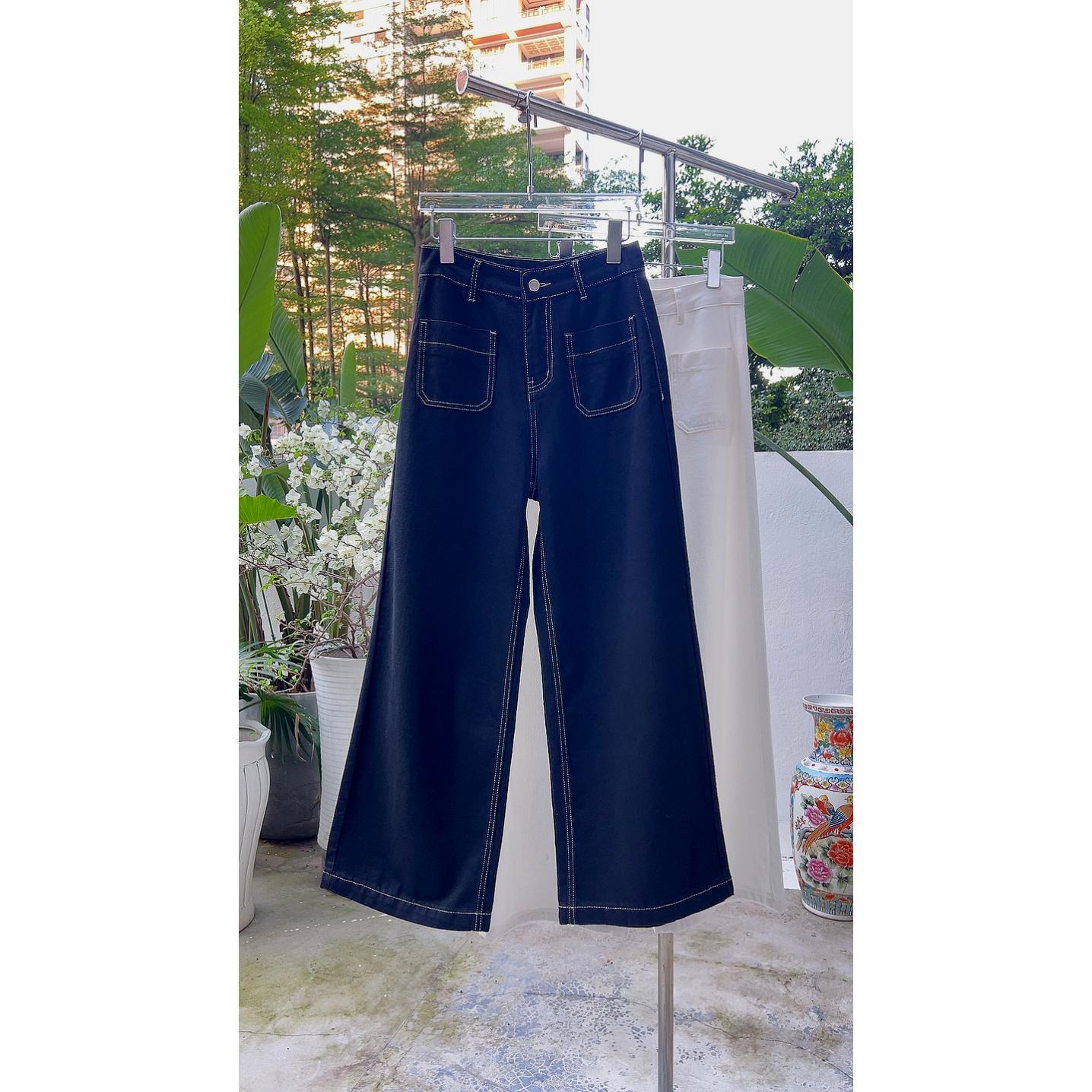 2025时尚显瘦夏季百搭直筒阔腿设计师宽松牛仔裤