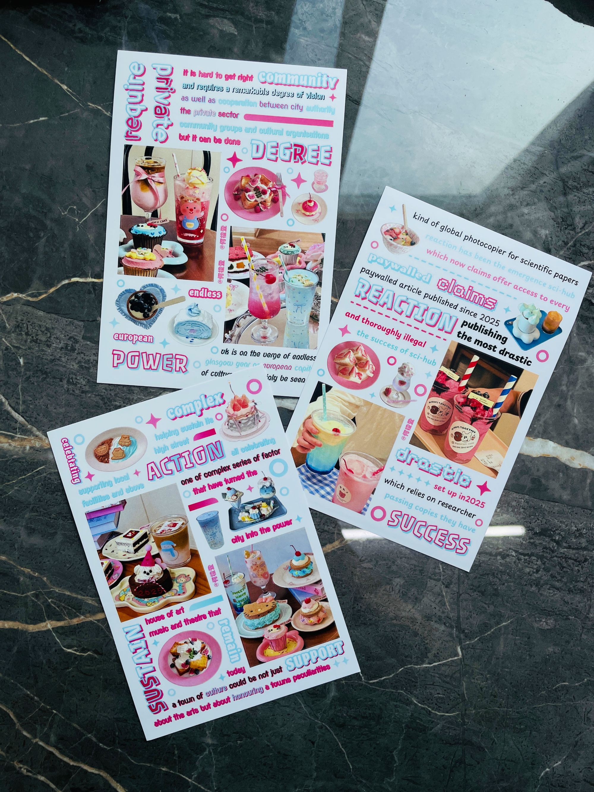 艺术画刊手账贴纸 韩系手帐ins风多巴胺不重复组图切膜贴纸拼贴