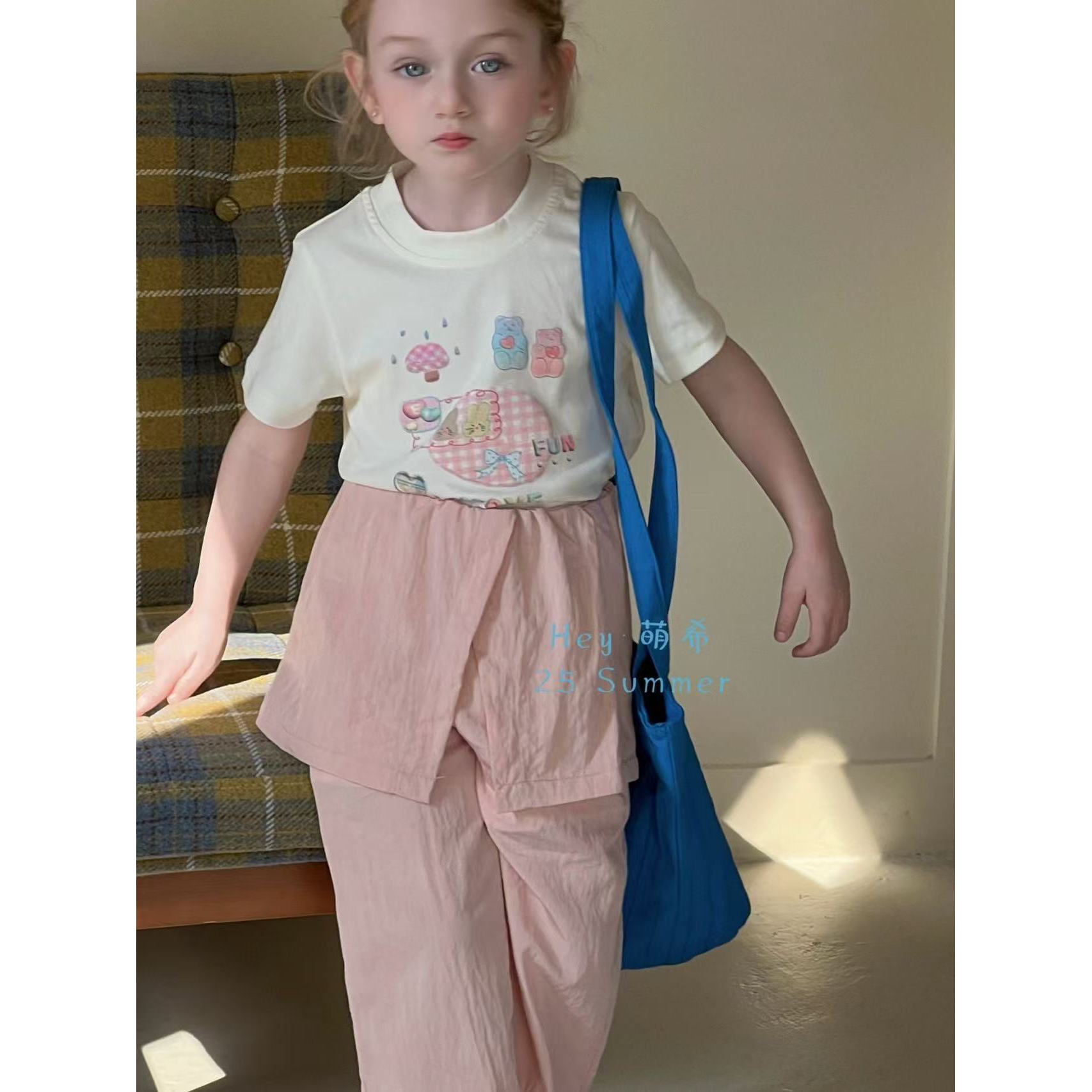 萌希·25夏~韩版休闲裤K528 粉色