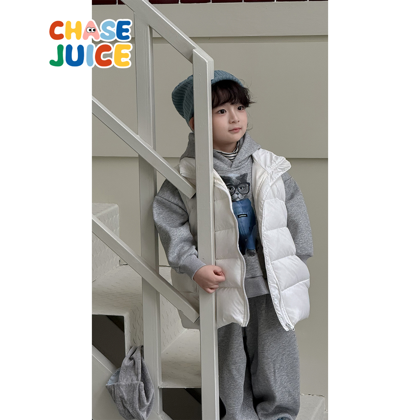 【小童】虾酱麻麻男童羽绒马甲冬季2025新款宝宝洋气保暖儿童马夹