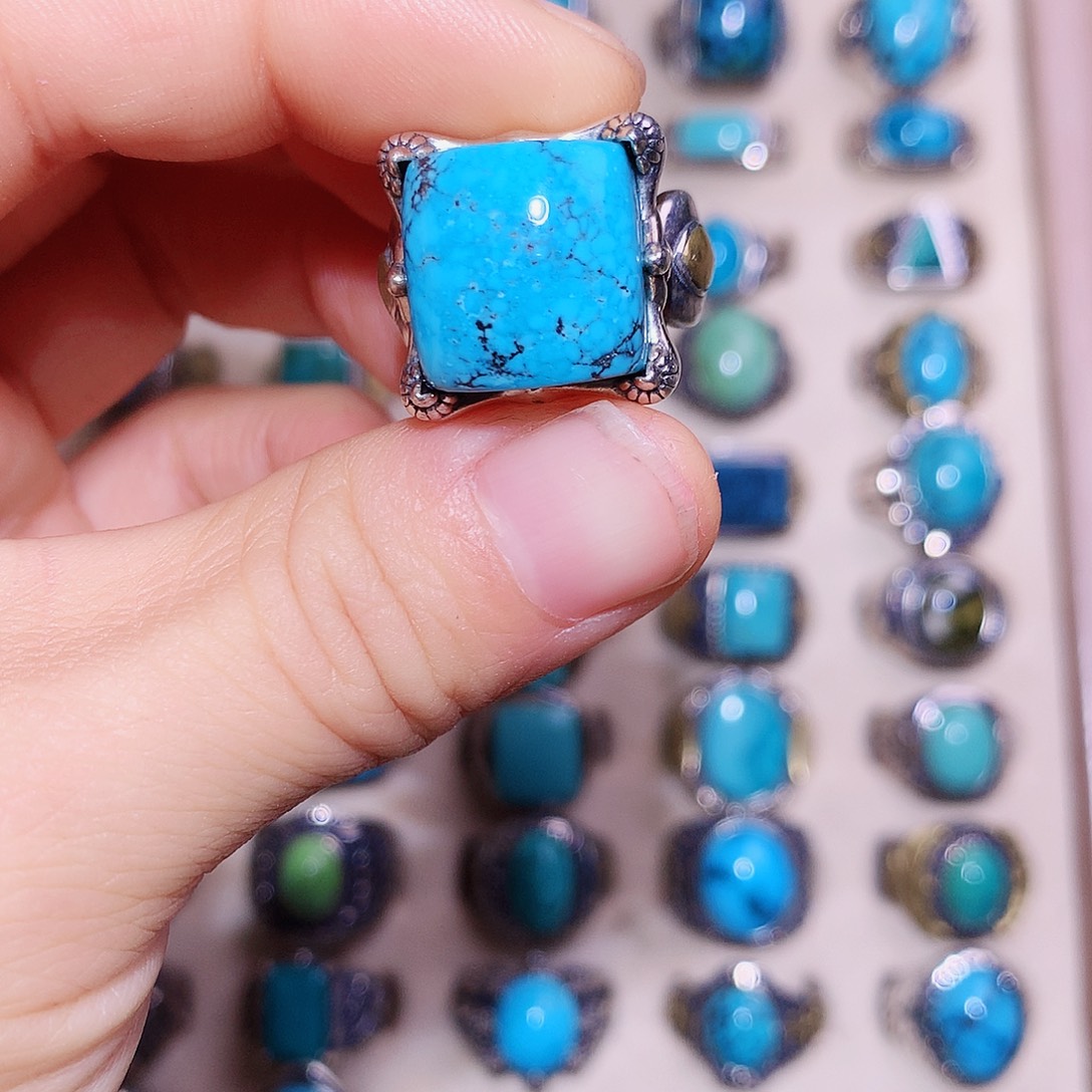 绿松石银S925镶嵌挂件