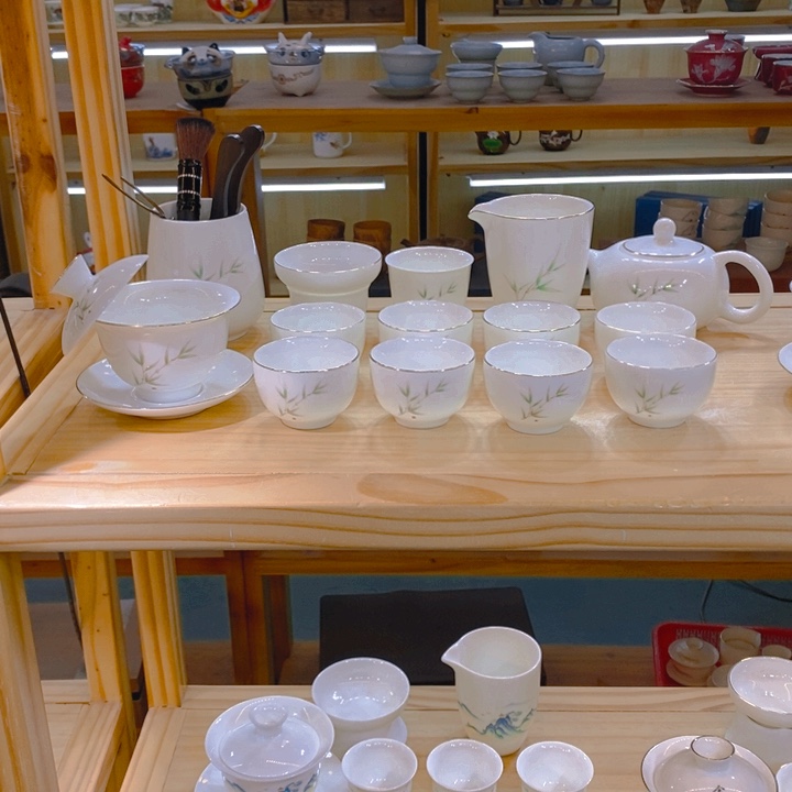 【不止】羊脂玉瓷茶具套装