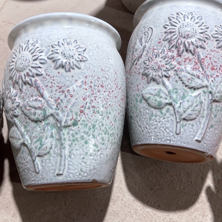 紫砂花盆口径19高度24两只正品
