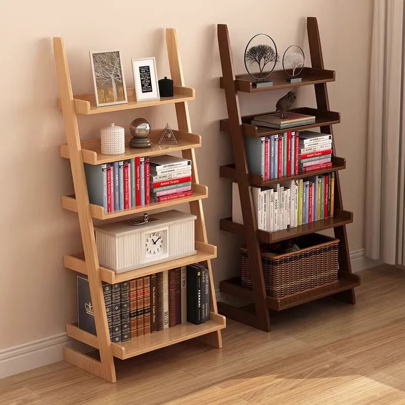 实木梯形多层置物书架阶梯式小型北欧卧室客厅阳台落地收纳架
