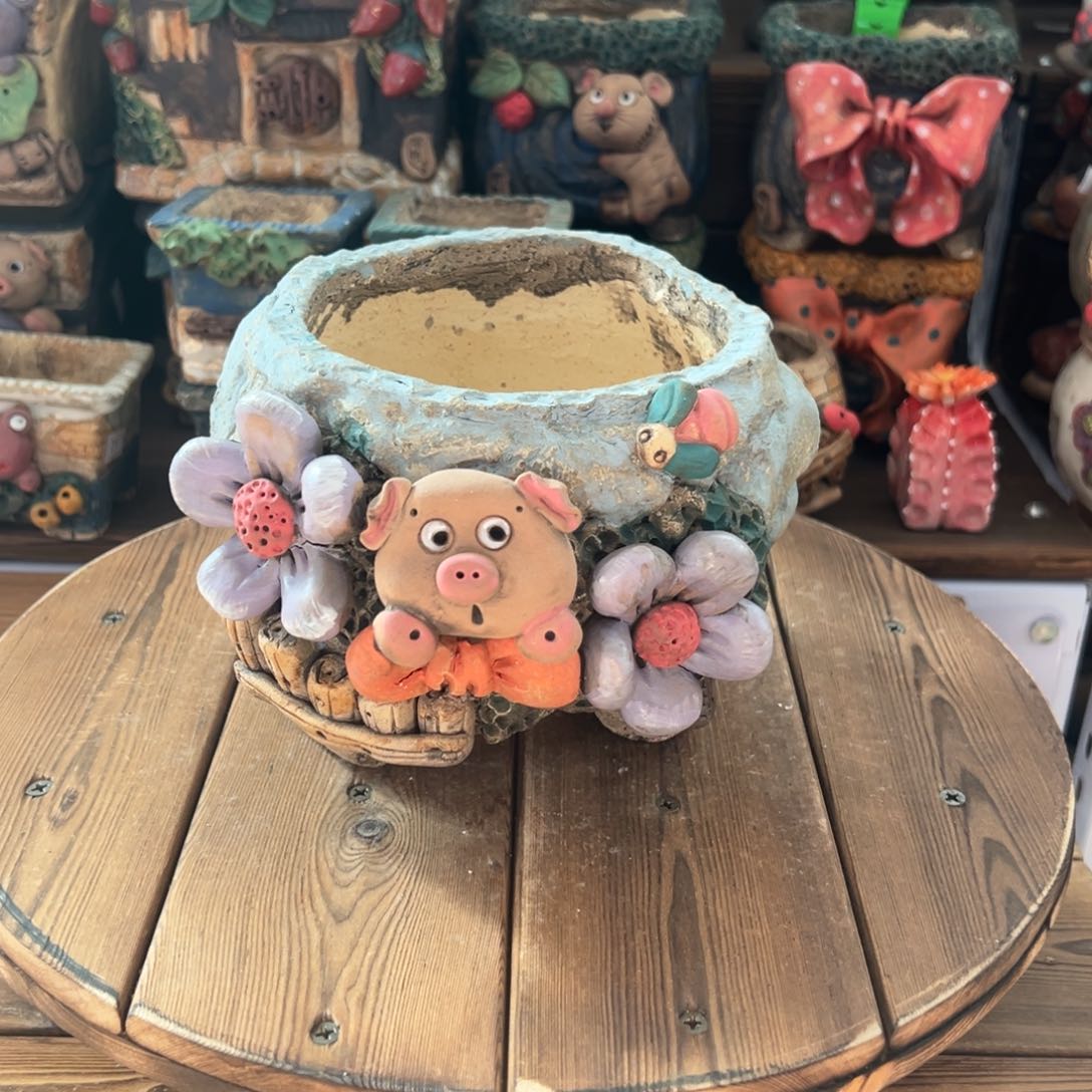 红陶嘻哈多肉花盆