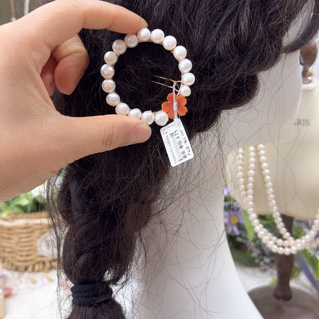 银S925镶嵌淡水珍珠发饰