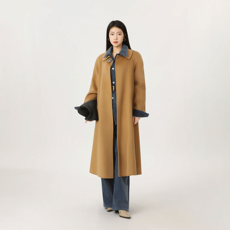 AMASS/阿玛施秋冬山羊绒琥珀系高级时髦收腰双面呢大衣540074