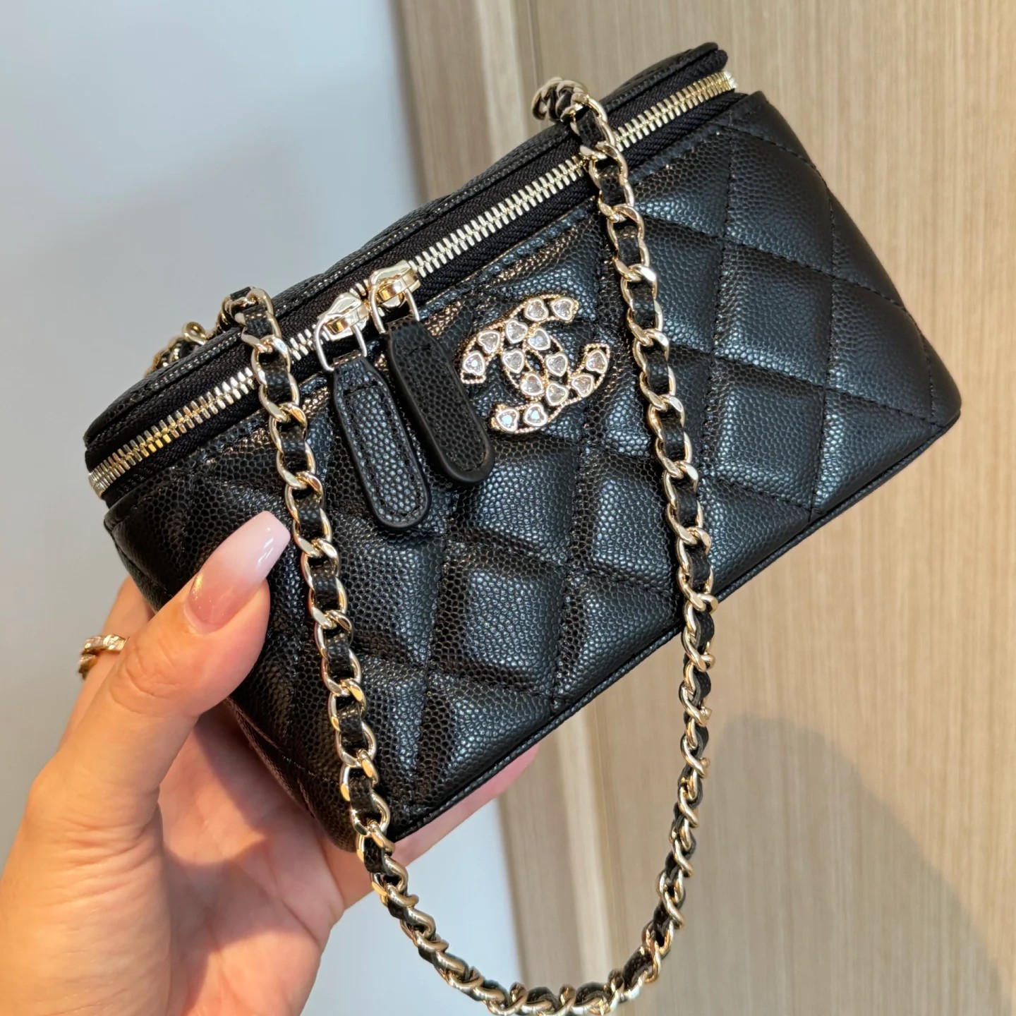 95新 Chanel/香奈儿 98新 奢总管定金/水钻长盒子包/芯片25年