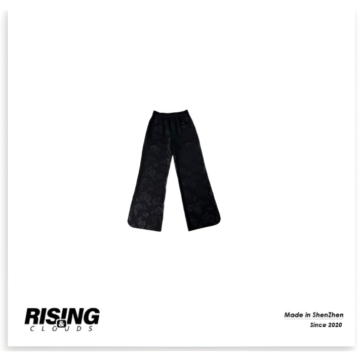 RISING&CLOUDS莎莎【浪漫夏日】深圳南油印花显瘦直筒休闲裤050239