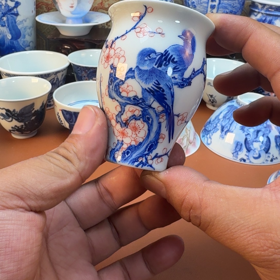 至***在杯子陶景德镇全手工手绘陶瓷