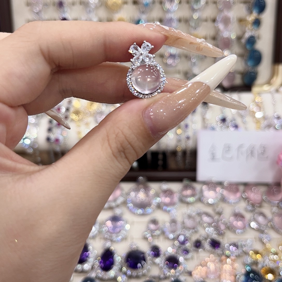 银S925镶嵌戒指烟晶