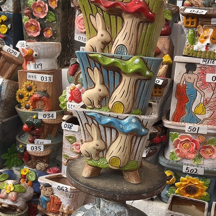 粗陶材质多肉花盆