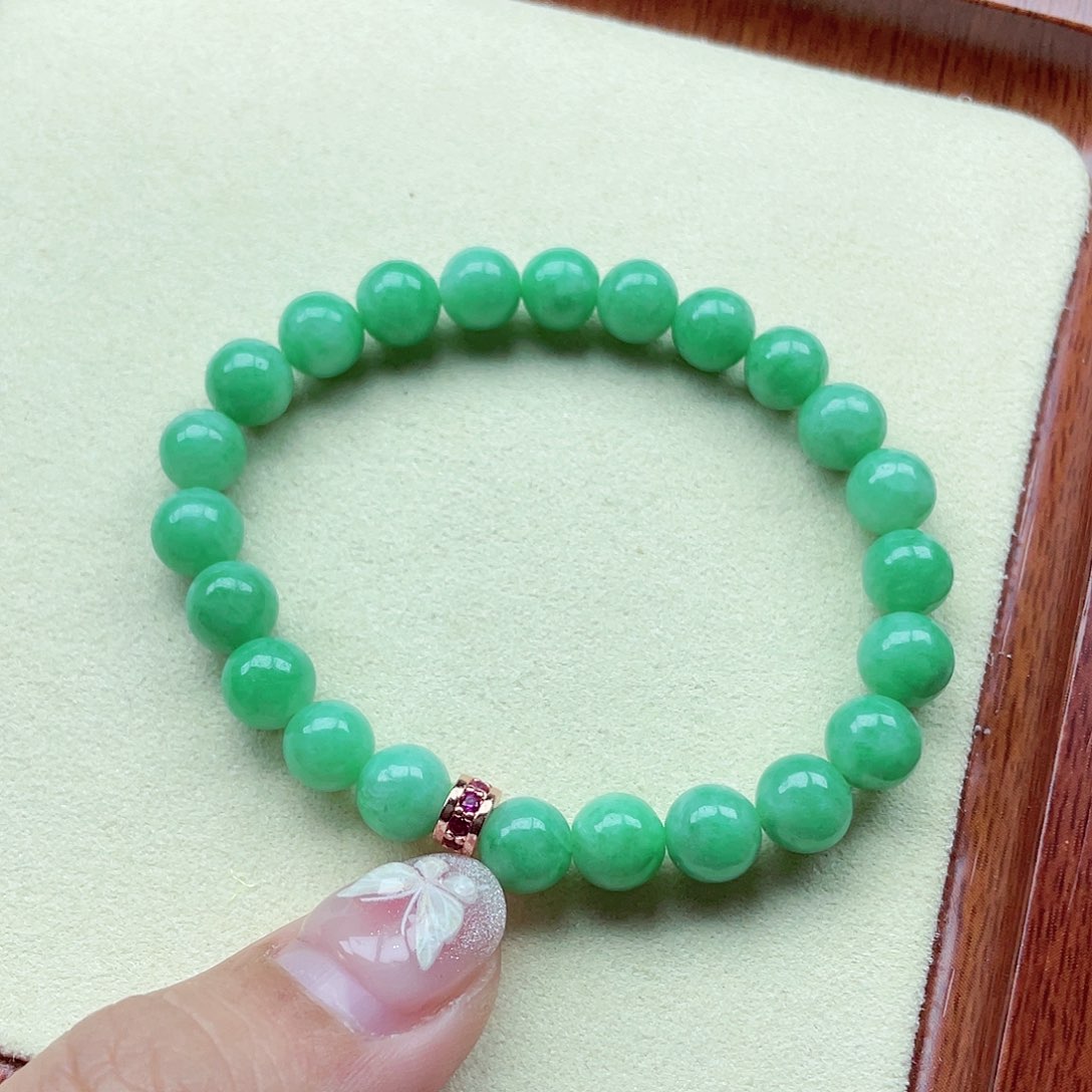 翡翠手链未镶嵌缅甸翡翠A货