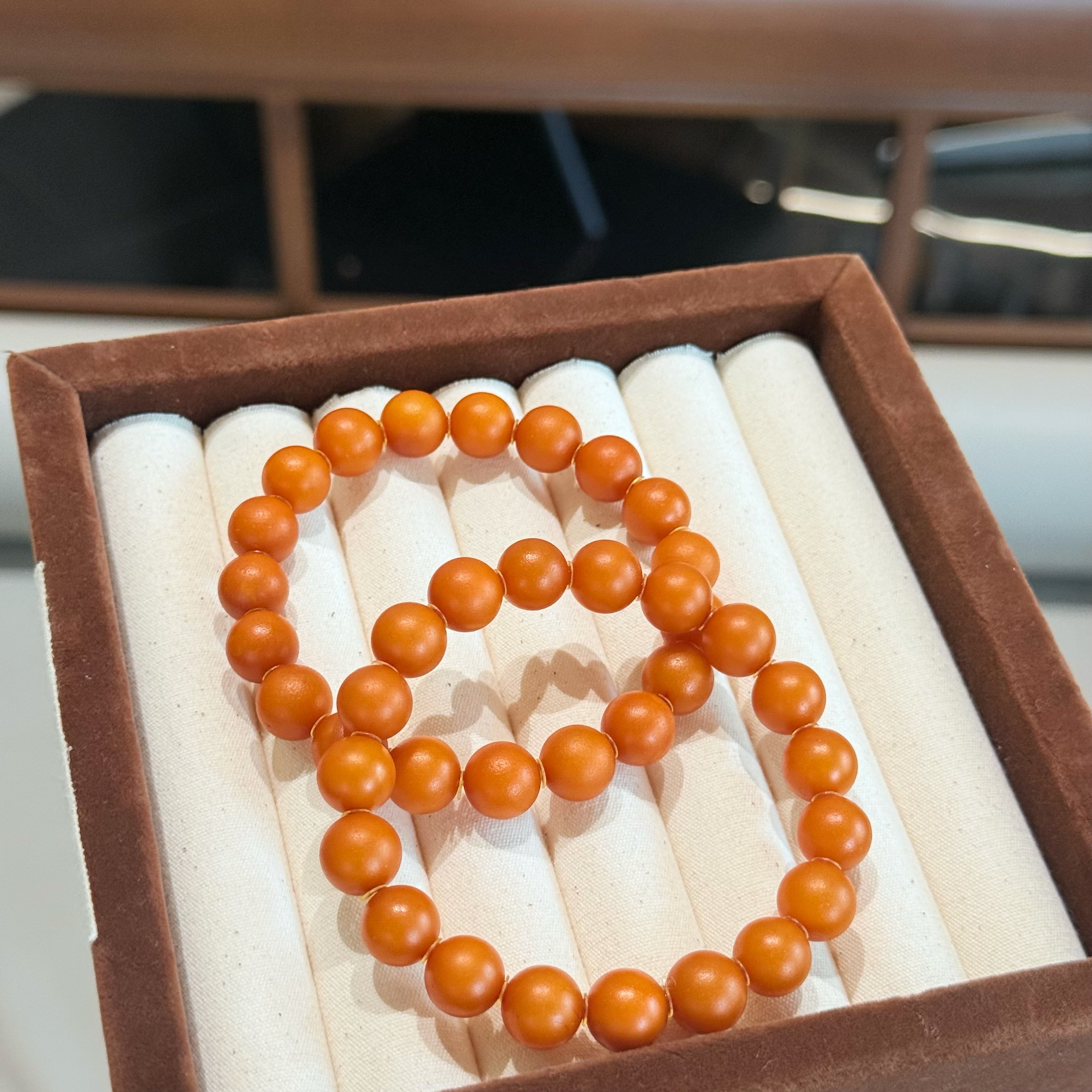 晶挖挖天然（原矿）橘皮老蜡蜜蜡手串时尚百搭（9900）多样性发其一