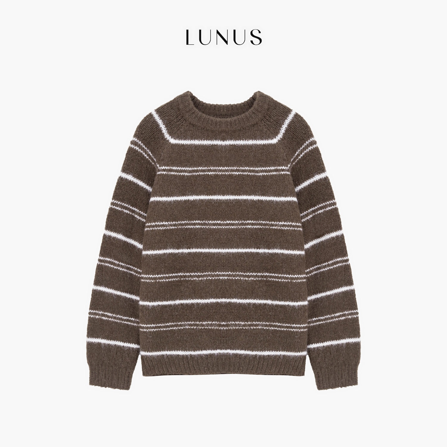 LUNUS「卡布奇诺」软糯经典条纹宽松休闲加厚针织毛衣秋冬女