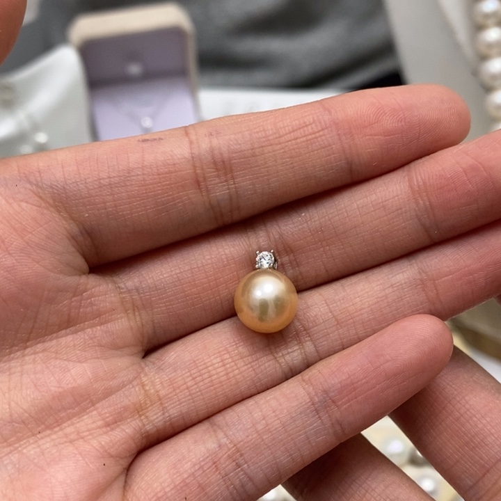 戴妃吊坠10.3m淡水珍珠合金