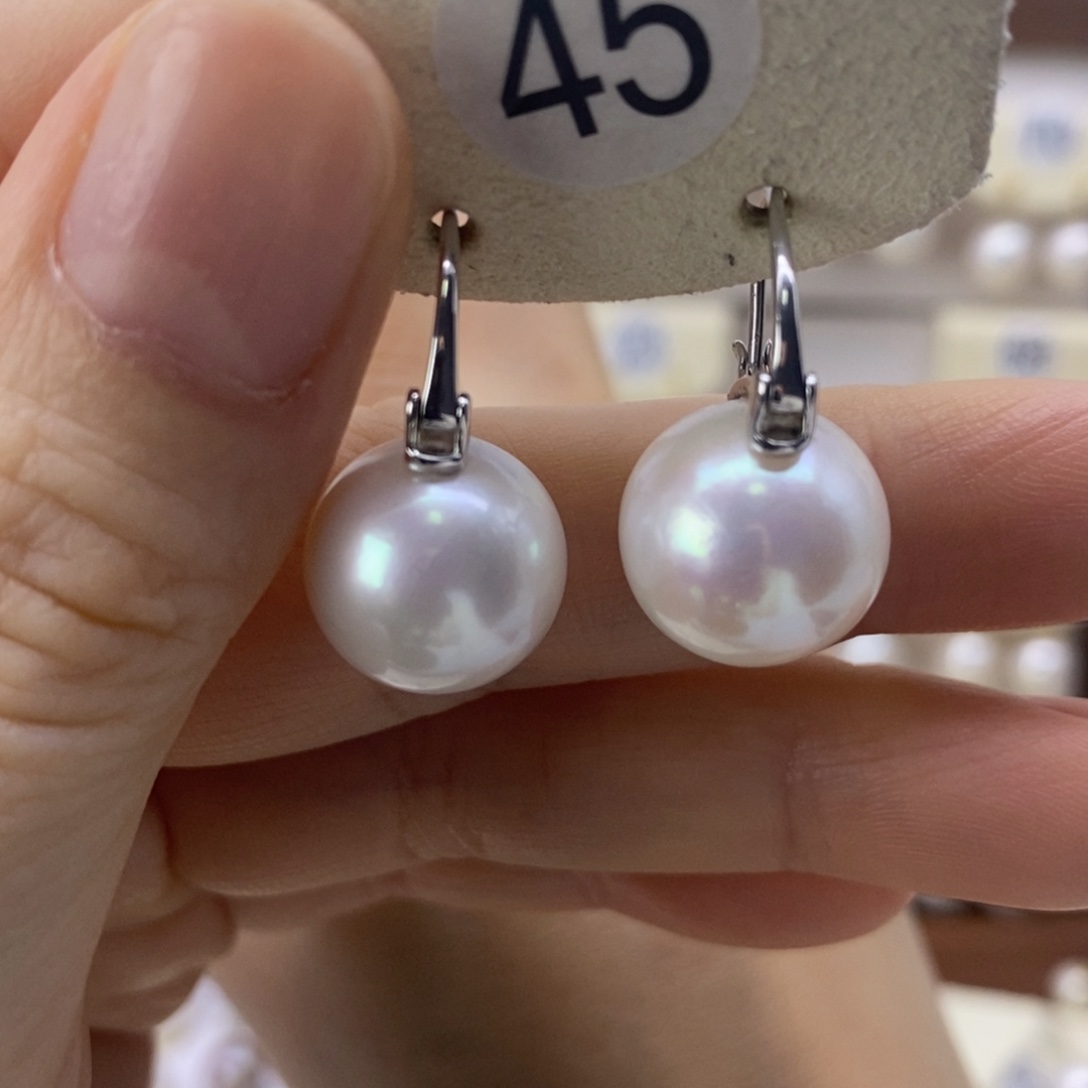 淡水珍珠耳饰银S925镶嵌