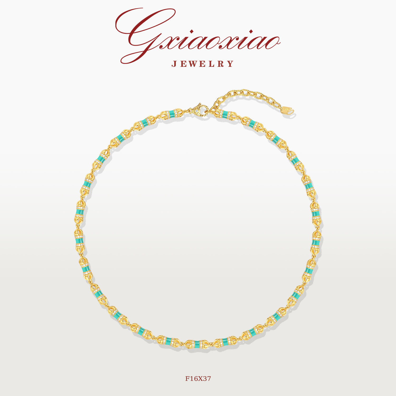 G XIAOXIAO 镀K金【梵林金刚杵】新中式气质百搭项链 F16X37