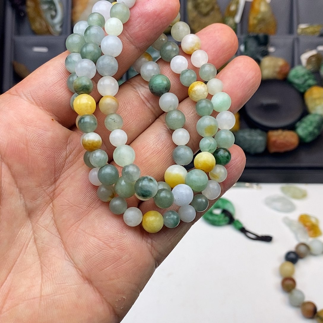 翡翠手串未镶嵌多圈