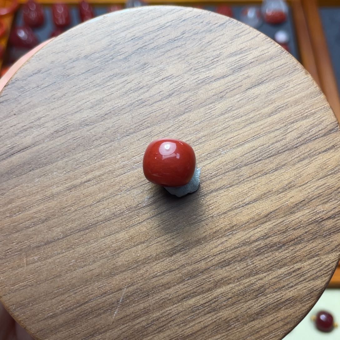 用***2南红玛瑙未镶嵌12.4mm锦红火焰老型