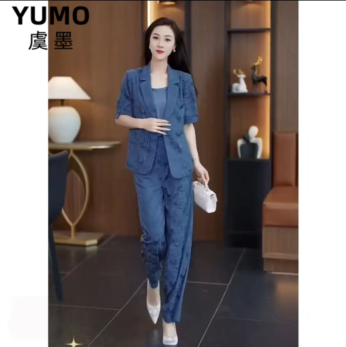 W814法式休闲风时尚套装减龄轻奢夏季穿搭