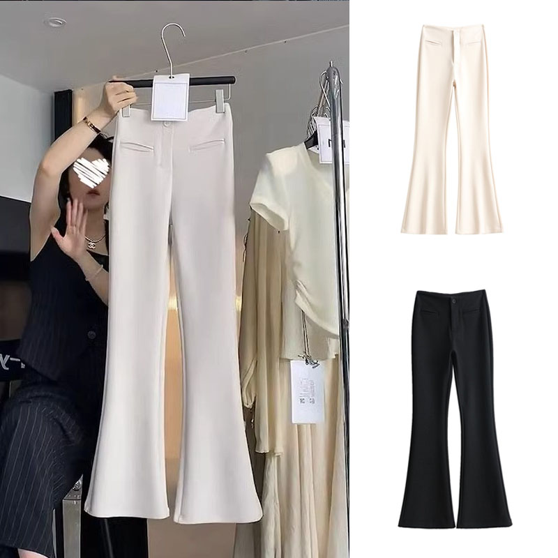 【现货+弹力面料+三个裤长】微喇叭高腰裤子女2025秋季修身西装裤