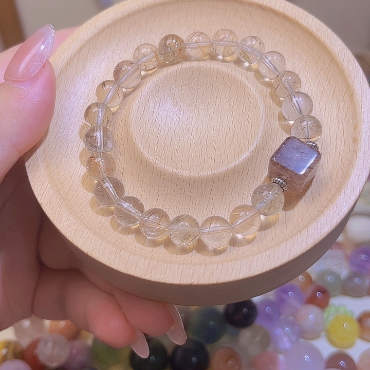 未镶嵌手链水晶发晶方糖