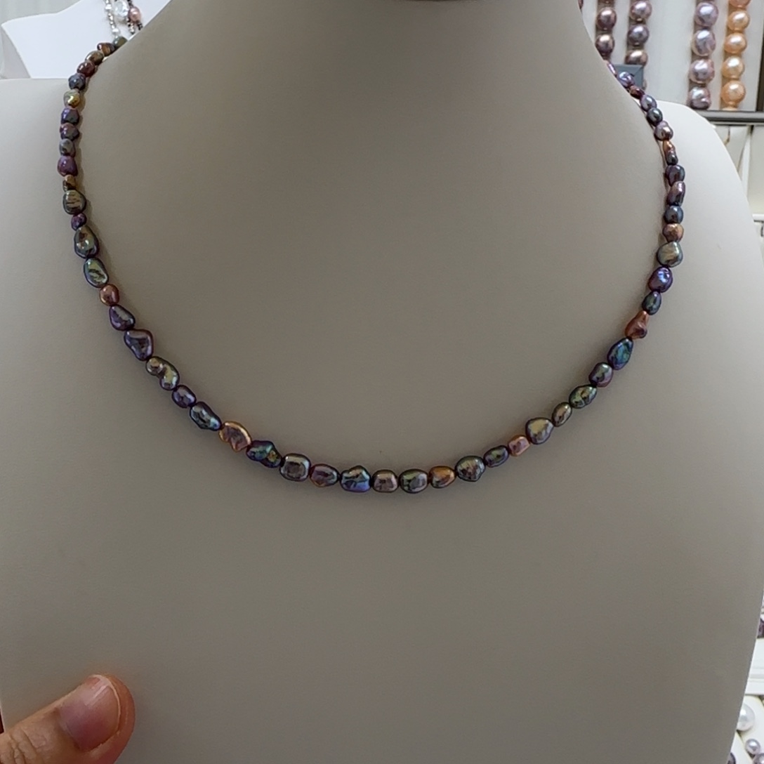 淡水珍珠项链银S925镶嵌