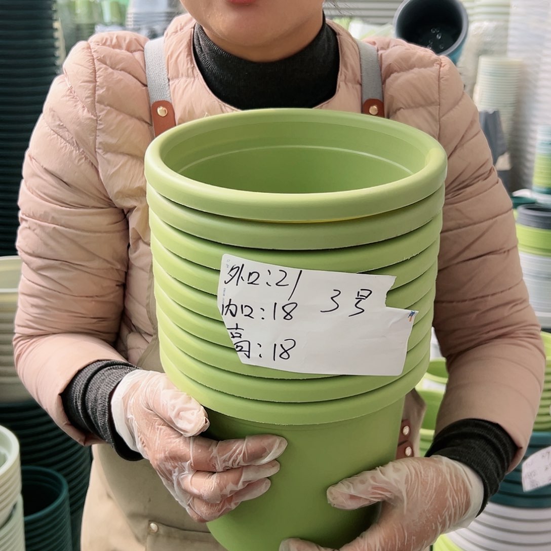 树脂四季盆3#果绿色10个无托