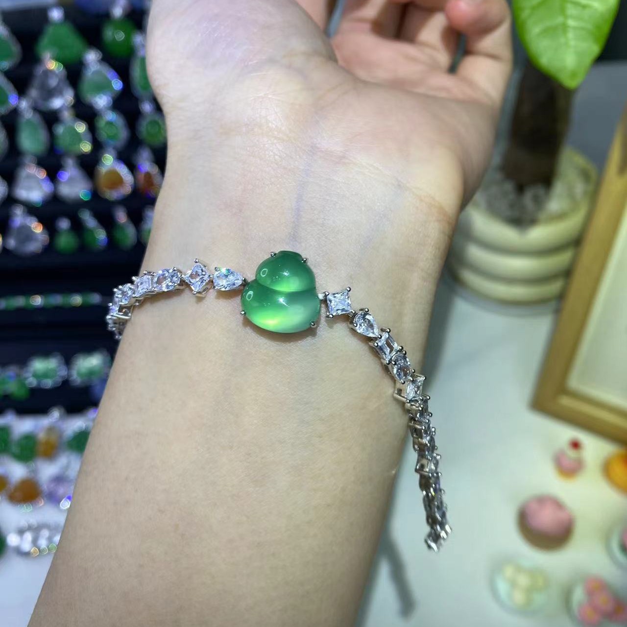 玉髓葫芦手链925银镶（多·样性发一）