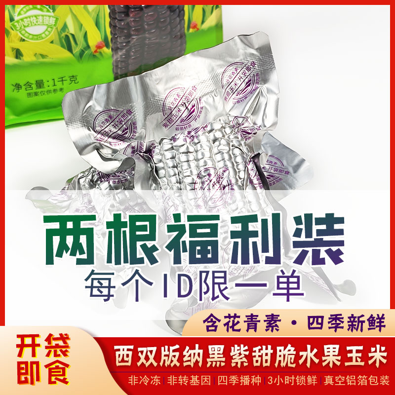 试吃西双版纳紫黑甜脆水果玉米代餐粗粮早餐含花青素开袋即食真空