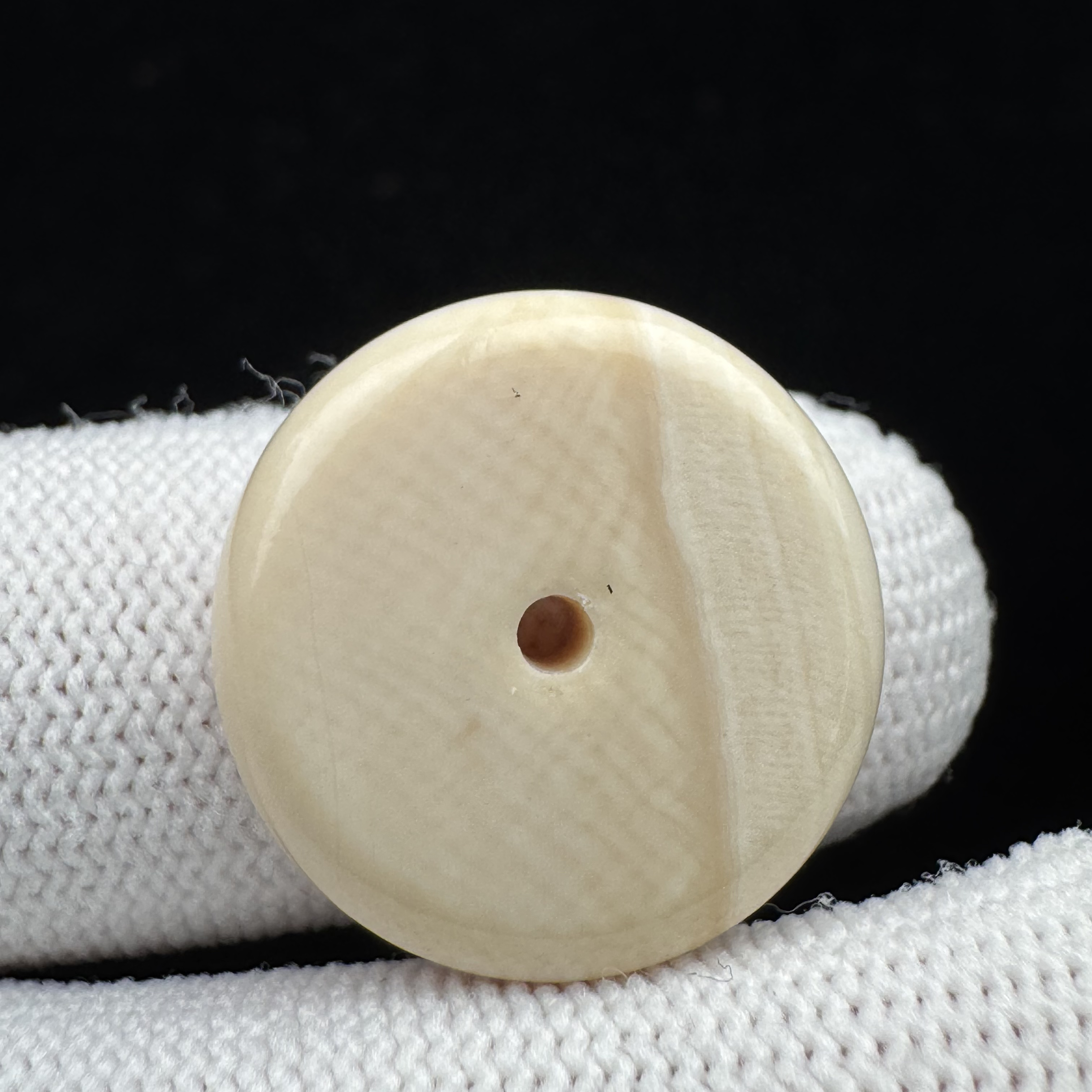 J7184天然猛犸牙墩子瑕疵品14.3x8mm支持鉴定 假一罚四