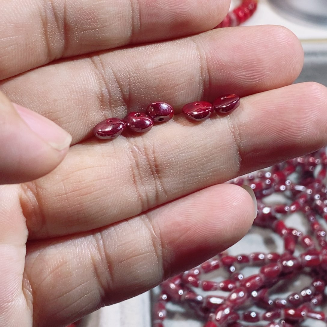 天然辰砂原矿算盘单珠