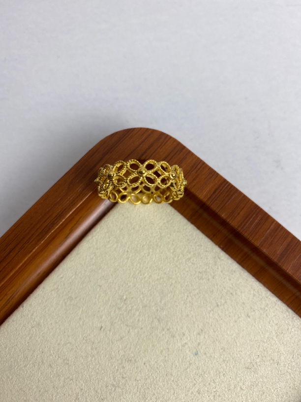 繁花戒指17#0.98足金999先鉴定后发货