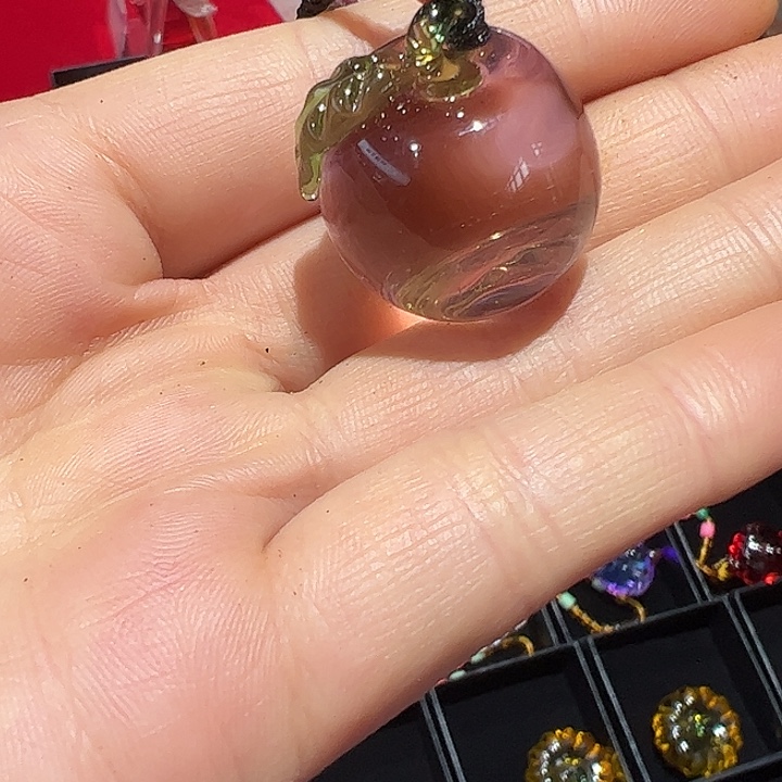 琉璃手工艺品手工琉璃平安果项链