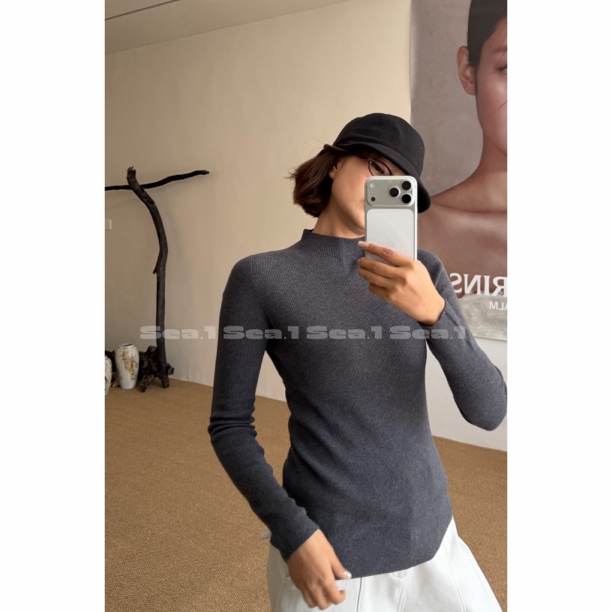 「Anan 心之归属 」48支16针超细+无缝一体五色女中高领羊毛打底