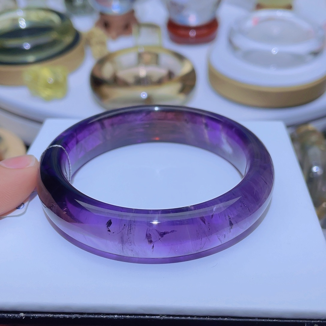 水晶手镯未镶嵌天然乌拉圭紫水晶手镯